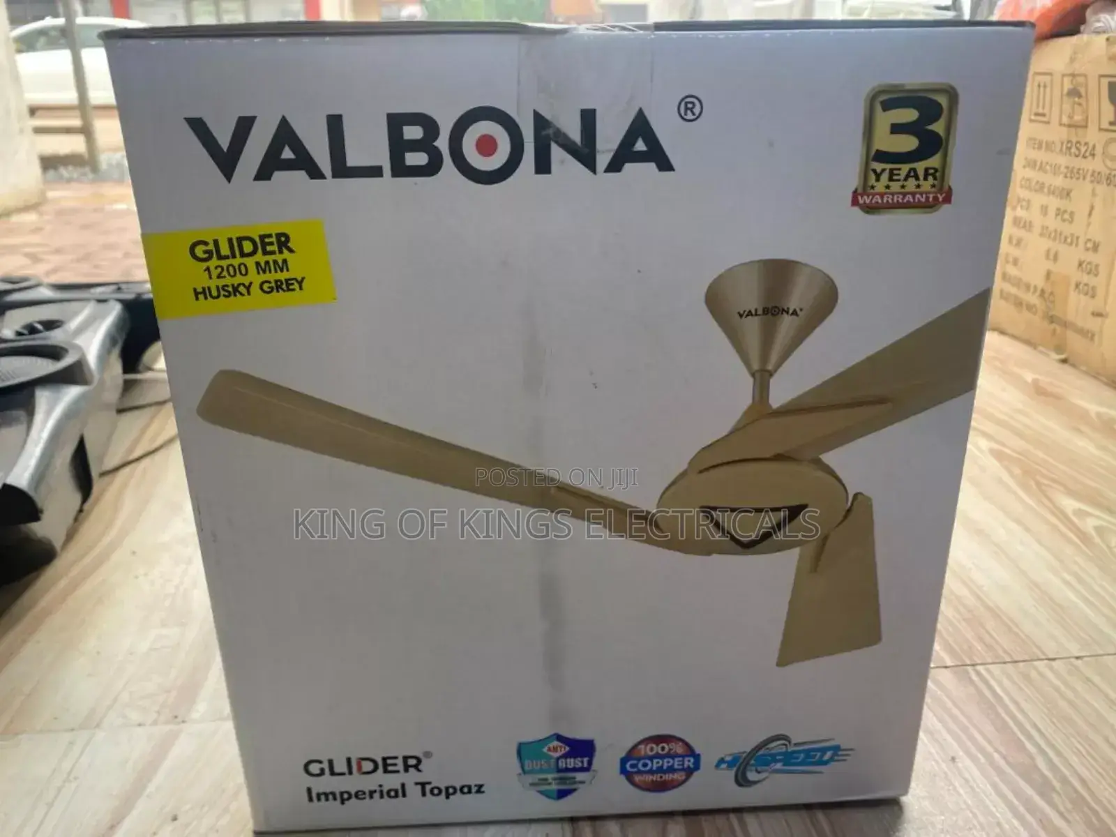 Valbona Glider 1200mm Ceiling Fan – Delight White, 3-Year Warranty