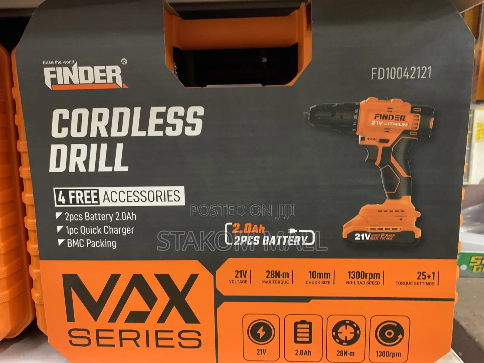 Cordless Drill - 4 Free Accessories