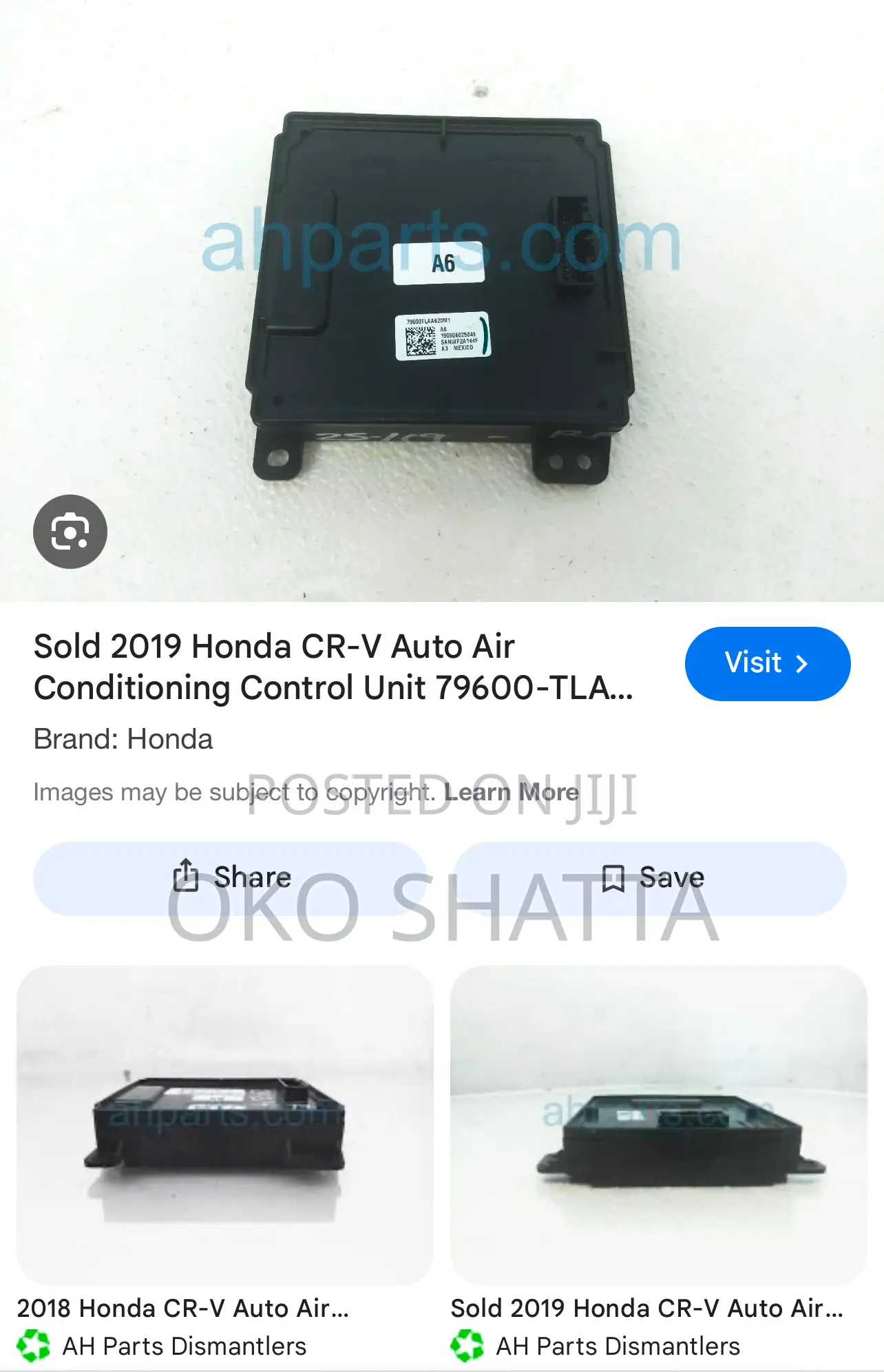 Honda Cr-v & Civic Control Unit