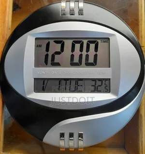 Round Digital Wall Clock – Grey or Blue Options