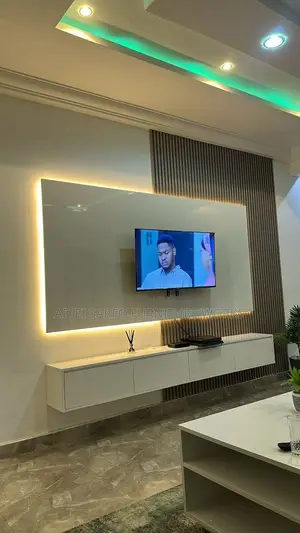 Foreign Tv Stand With Led Board and Wall Panels
