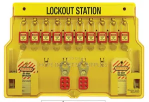 Safety Lock Out Station With Padlocks, Scissor Locks And Tags.