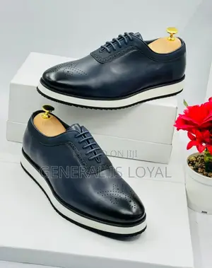 Berluti Navy Blue Leather Men’S Easywear Shoe