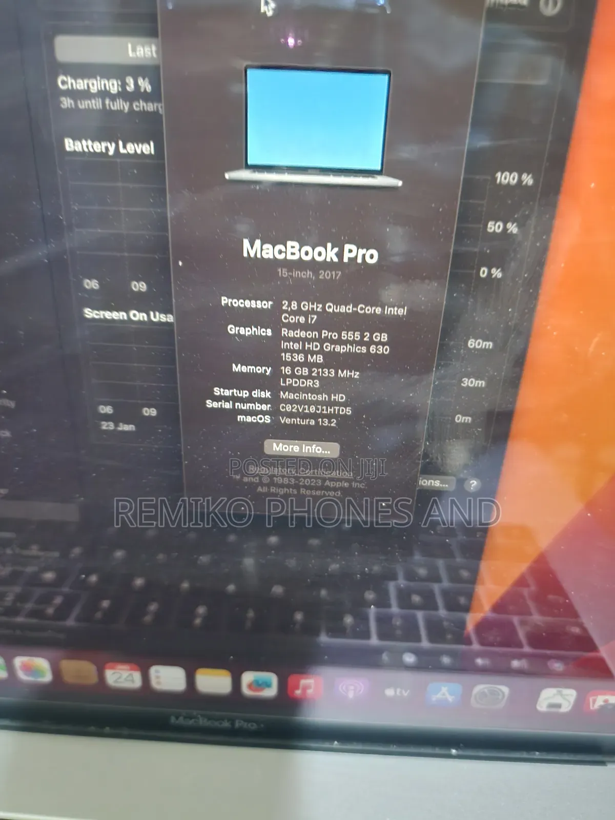 Laptop Apple MacBook Pro 2017 16GB Intel Core I7 SSD 256GB