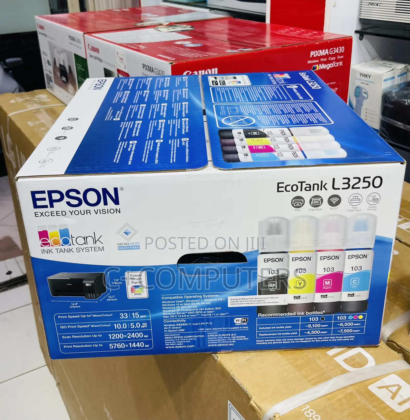 Epson Ecotank L3250 3-in-1 Inkjet Printer (Print, Scan, Copy)