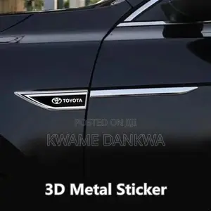 2 Pcs Metal Car Fender Decoration Stickers With Car Model Logo.