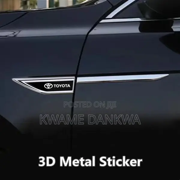 2 Pcs Metal Car Fender Decoration Stickers With Car Model Logo.