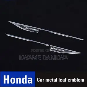 2 Pcs Metal Car Fender Decoration Stickers With Car Model Logo.