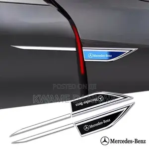 2 Pcs Metal Car Fender Decoration Stickers With Car Model Logo.