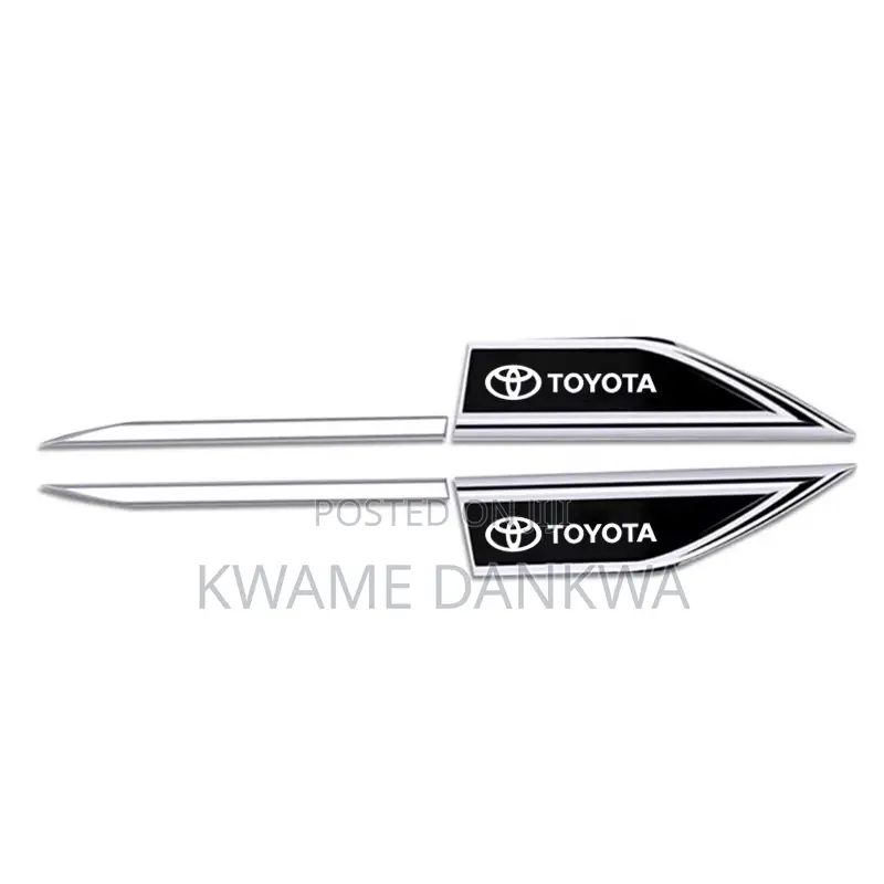 2 Pcs Metal Car Fender Decoration Stickers With Car Model Logo.