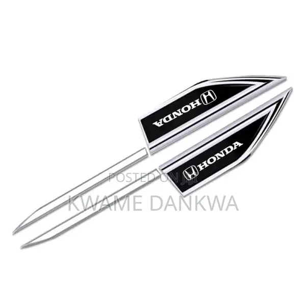 2 Pcs Metal Car Fender Decoration Stickers With Car Model Logo.
