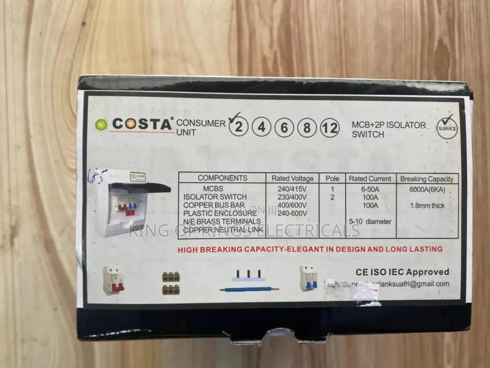 Costa Plastic Distribution Box – 2 Way (Ct002)