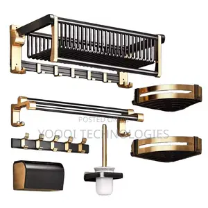 Black Gold Bath Toilet Towel Rack Bathroom Accessories