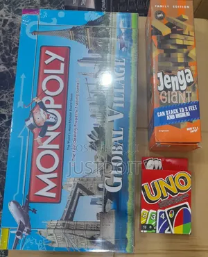 Monopoly + Jenga + Uno Game Pack