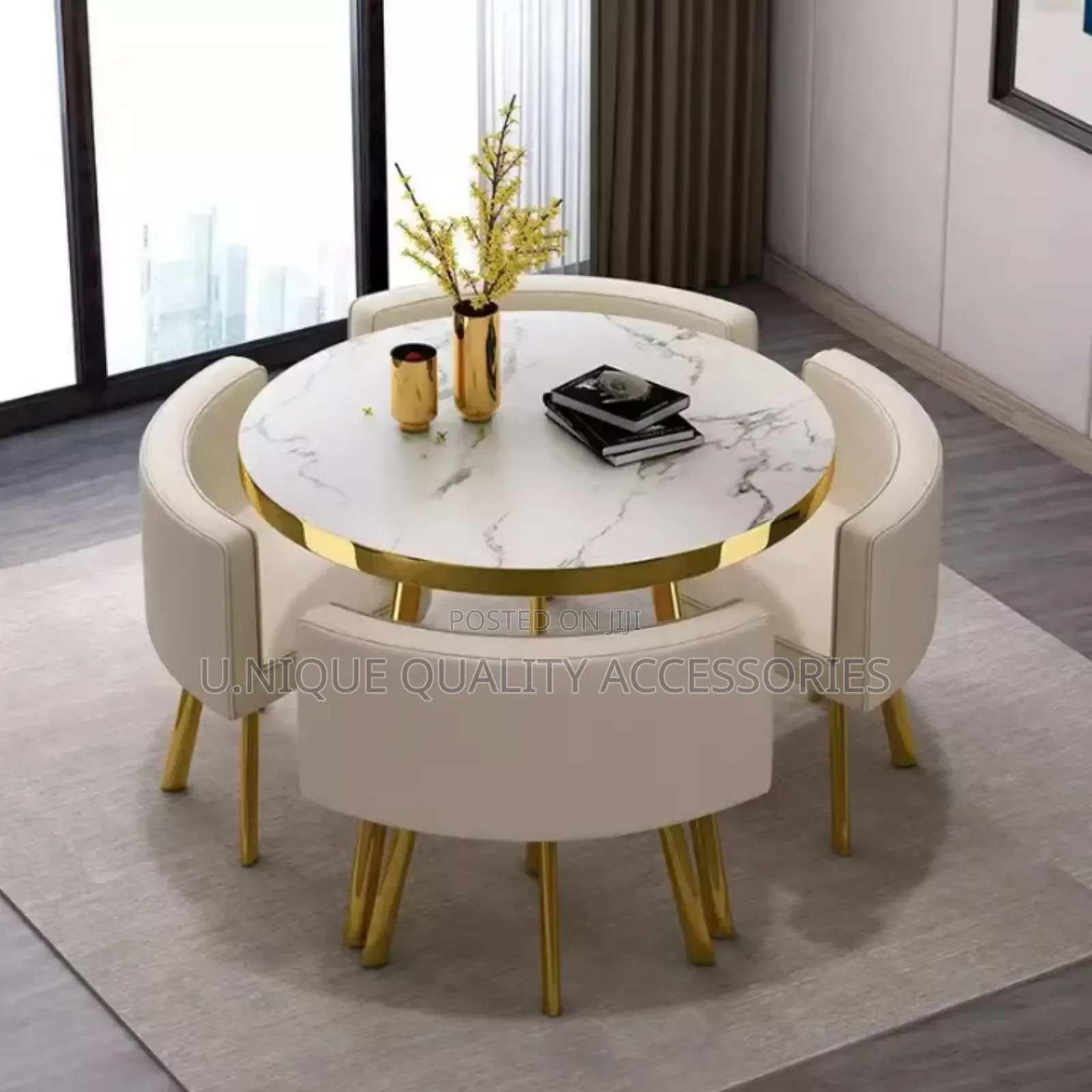 Luxury Round Top Dining Table Set