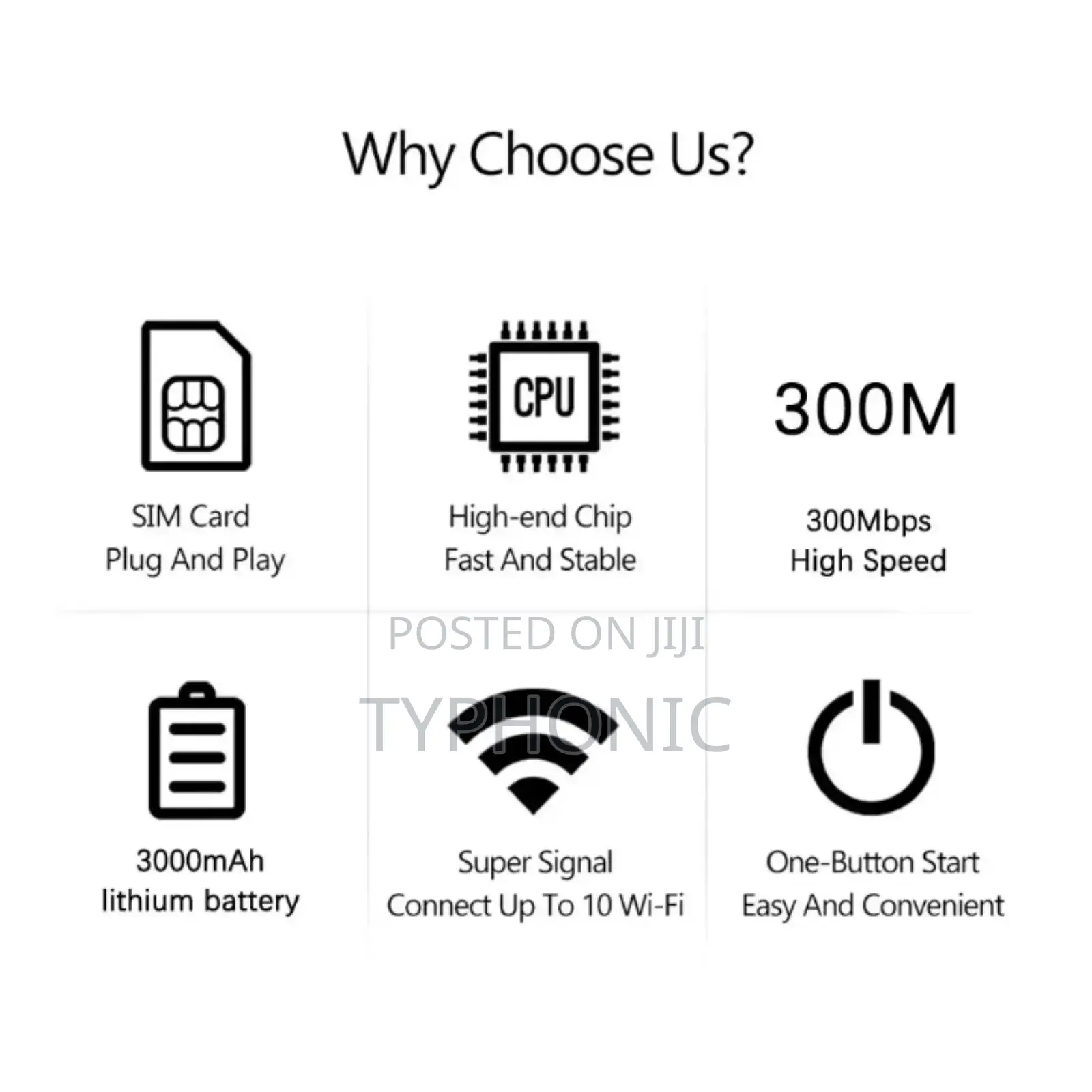 Wireless Mobile Router 5 G+ 300 MBPS Speed- All Networks. White