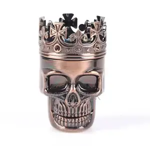 Plastic 3 Layers Classic King Skull Dry Herb Grinder or Crusher