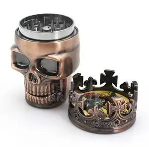 Plastic 3 Layers Classic King Skull Dry Herb Grinder or Crusher