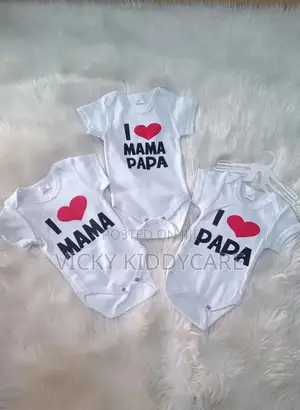 3 PCS I Love Ma and Papa Body Suit