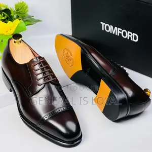 Tom Ford Derby Coffee Men Leather Shoe