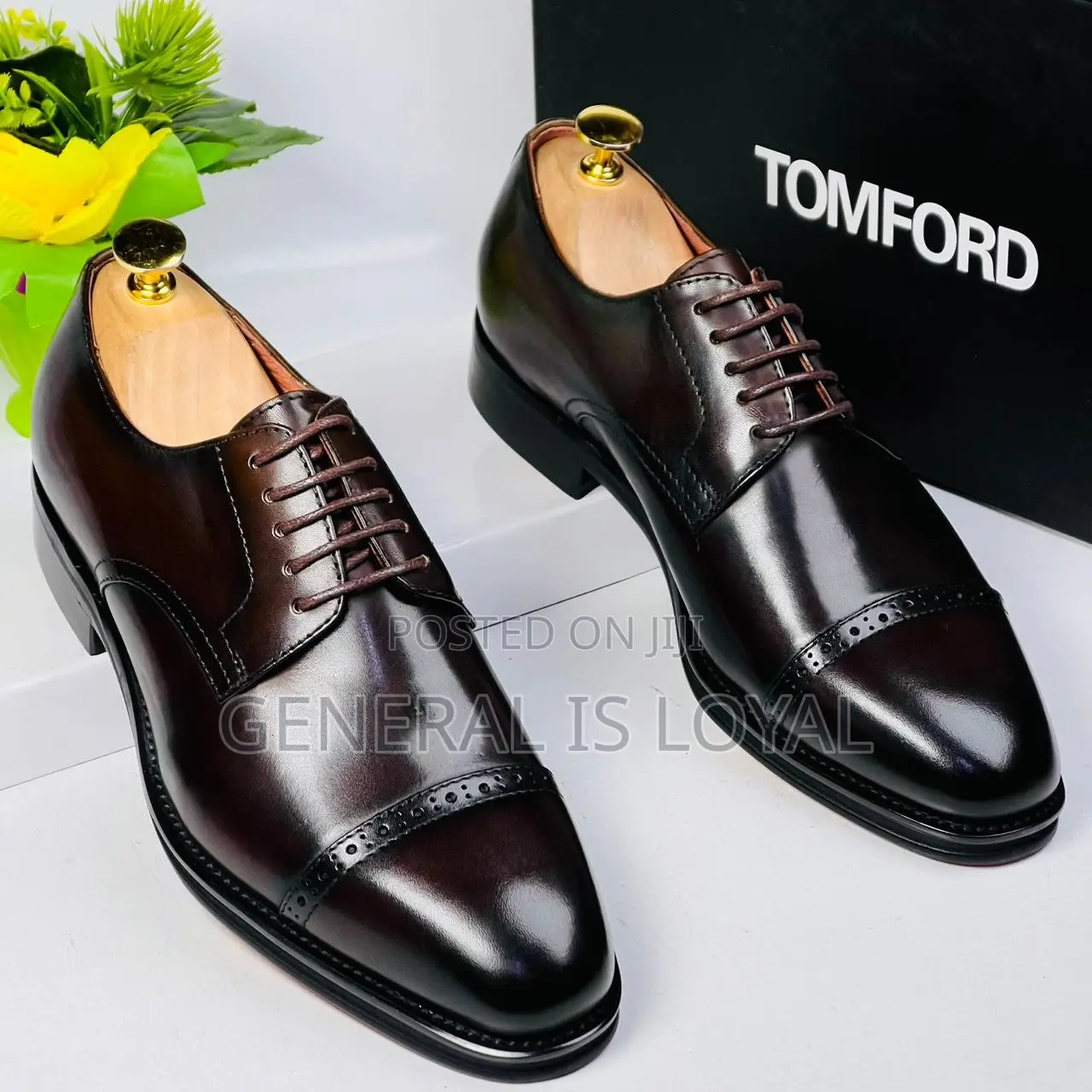 Tom Ford Derby Coffee Men Leather Shoe