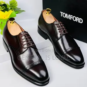 Tom Ford Derby Coffee Men Leather Shoe
