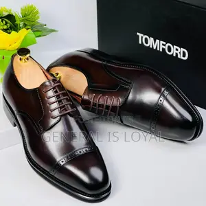 Tom Ford Derby Coffee Men Leather Shoe