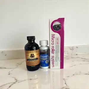 Total Hair Regrowth Kit – Minoxidil + Castor Oil + Derma Roller