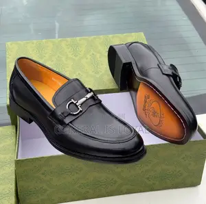 Gucci Men Black Leather Shoe
