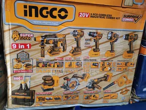Ingco 9 Pieces In 1 Cordless Industrial Combo Tool Kit