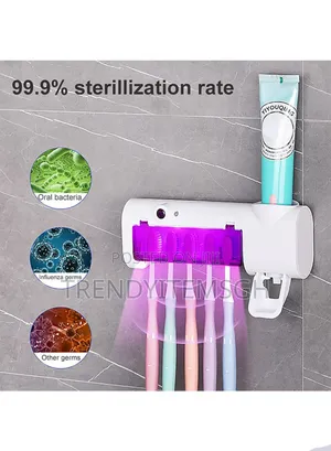 Electric Toothbrush Holder Uv Sterilizer With Toothpaste Dispenser