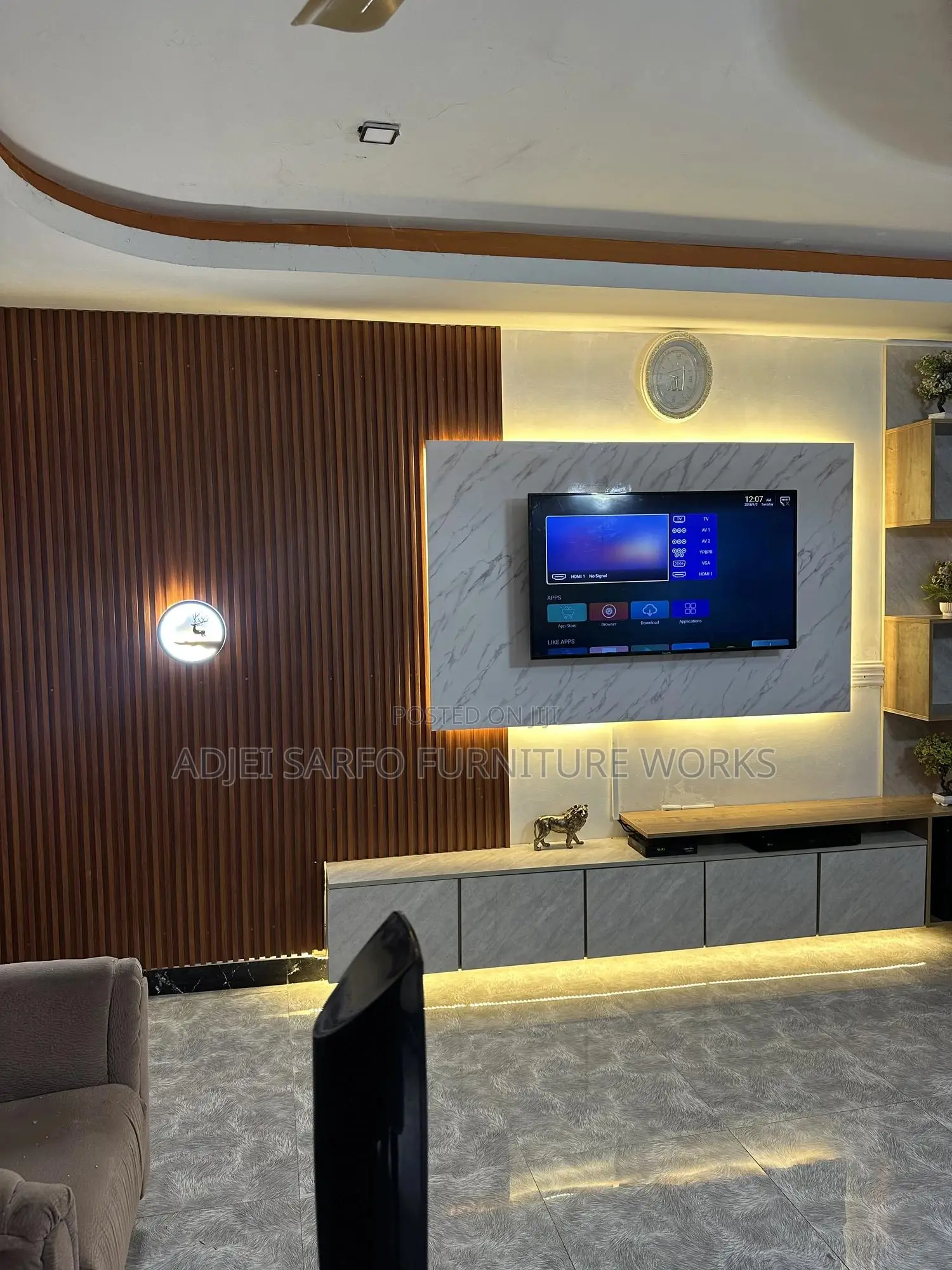 Original Modern Led Tv Stand With Led Tv Board and Wall Panels