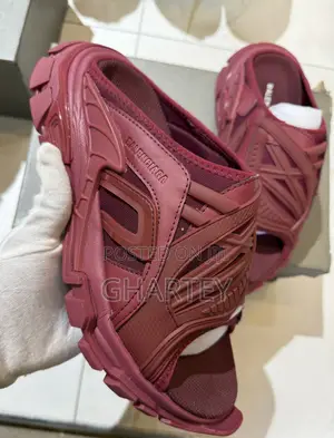 Balenciaga Track Slide Sandals – Burgundy Red
