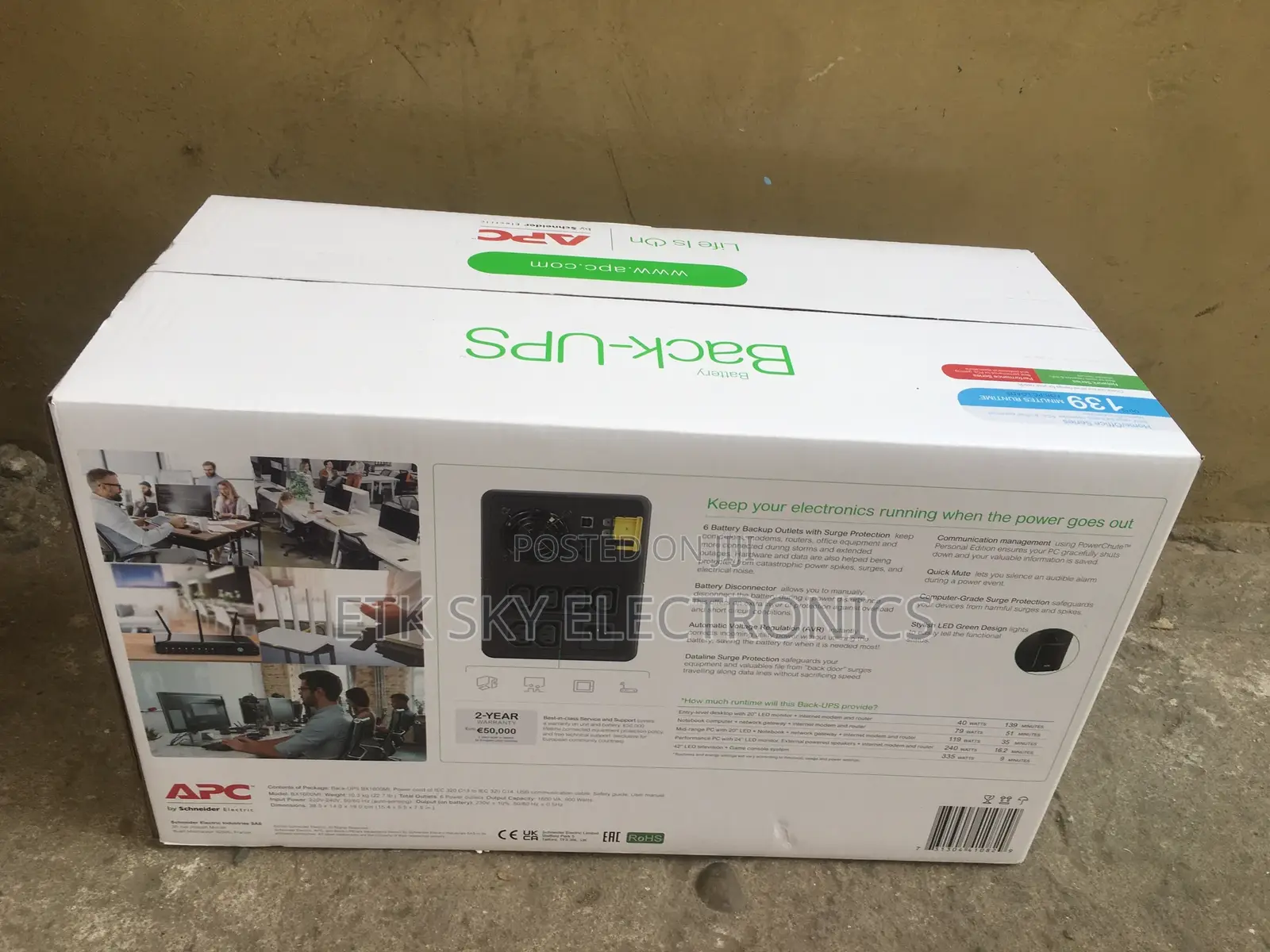 Apc Ups 1600va 900 Watts Easy Ups Bvx1600li-Gr
