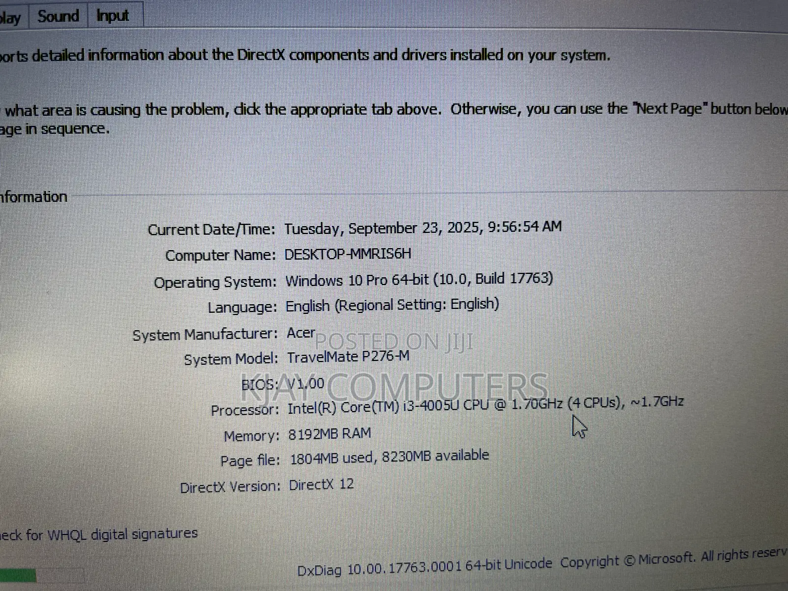 Laptop Acer TravelMate P273 M 8GB Intel Core i3 HDD 1T