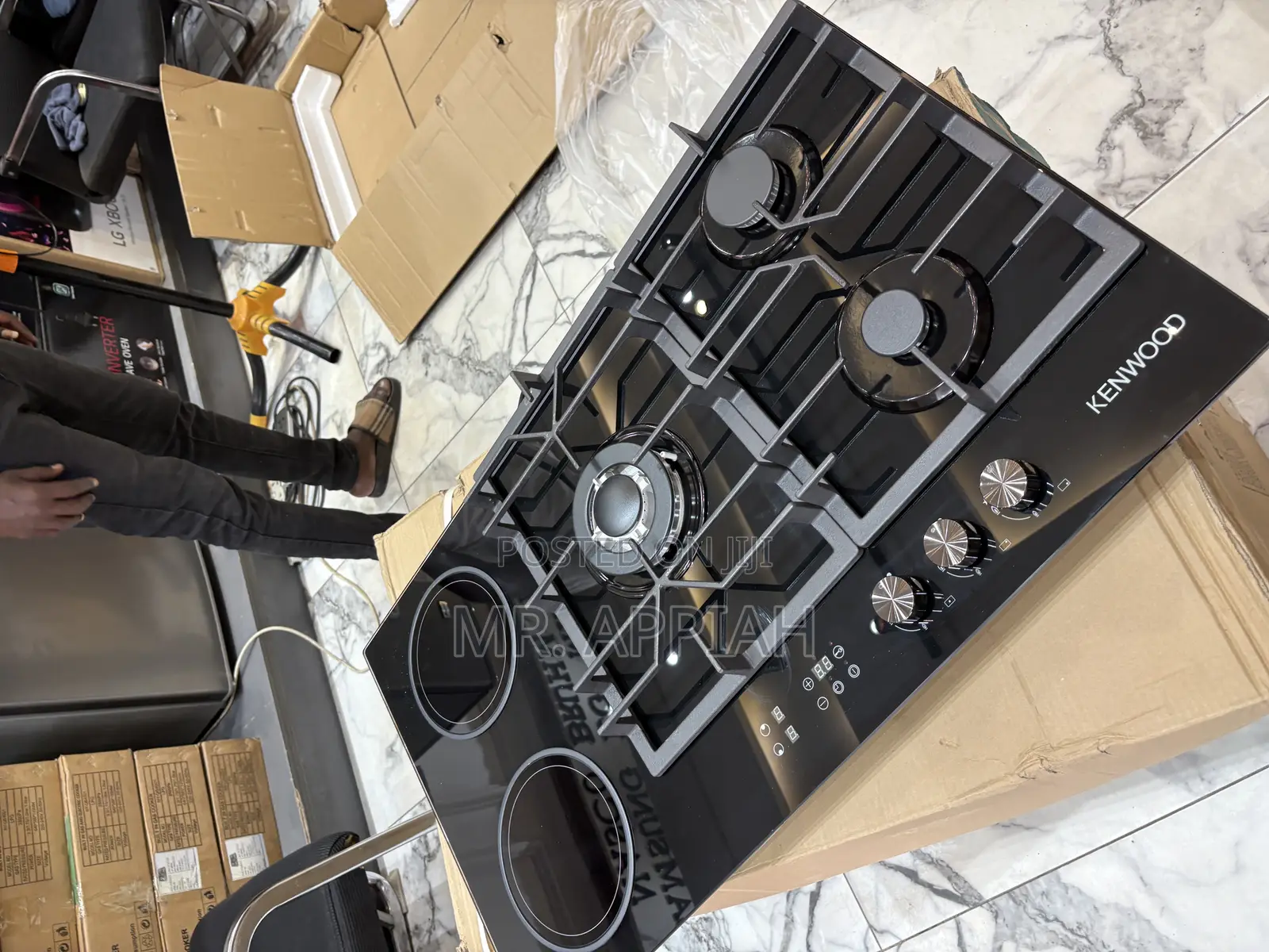 Quality Kenwood 90cm Inbuilt 2 Electric + 3 Gas Hob(Black) 