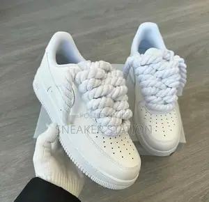 Nike Air Force 1 All White Big Laces