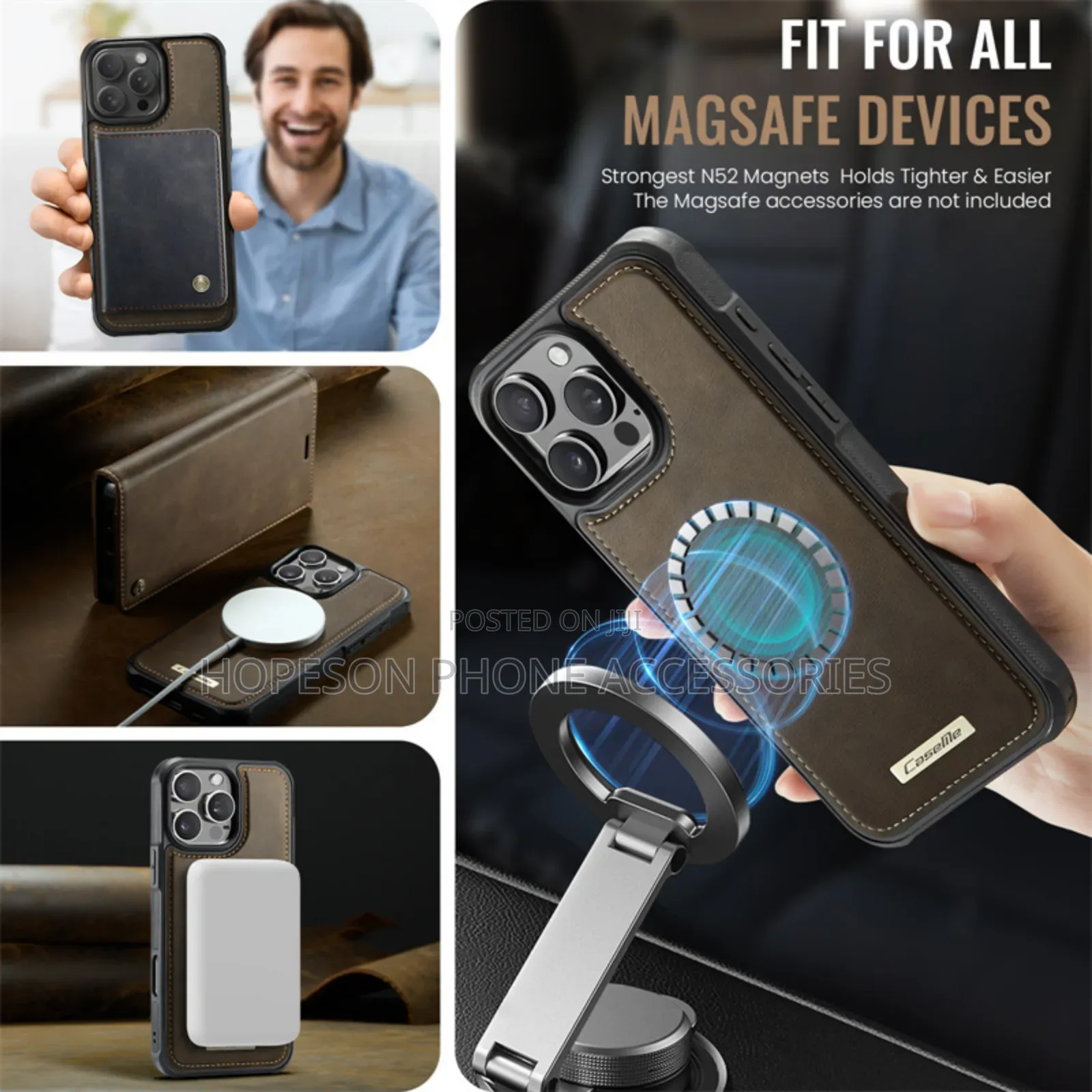 iPhone (2in1) Detachable High Quality Flip Leather Case With Wallet