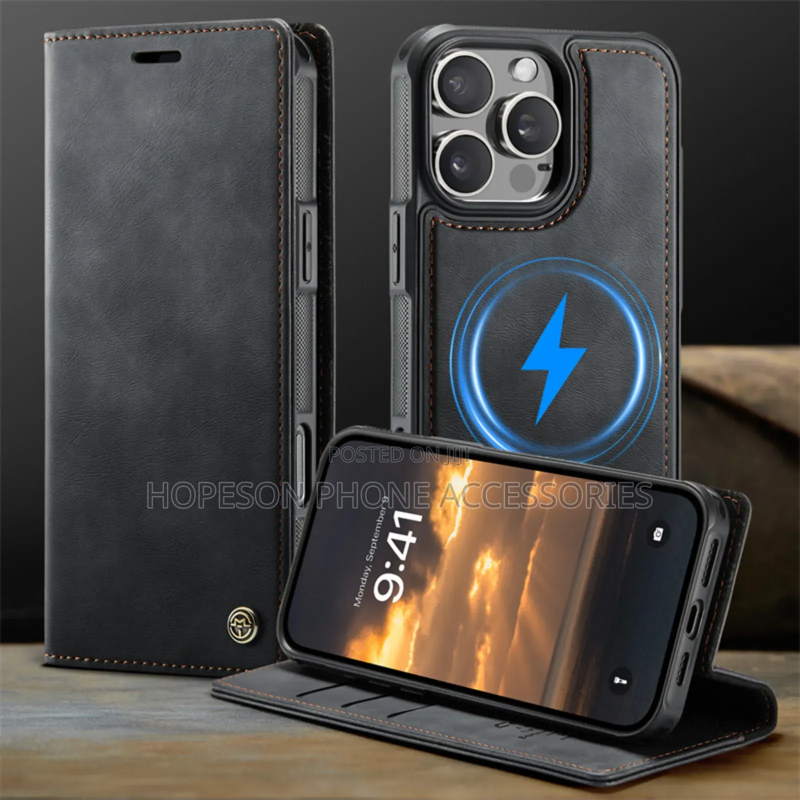 iPhone (2in1) Detachable High Quality Flip Leather Case With Wallet