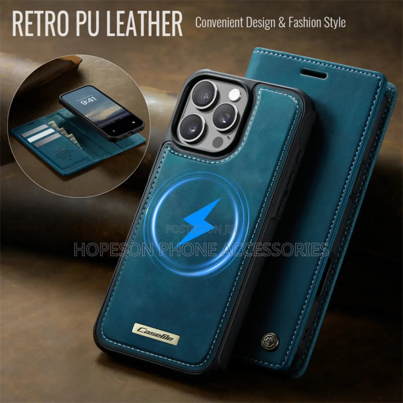 iPhone (2in1) Detachable High Quality Flip Leather Case With Wallet