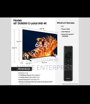 Samsung Du8000 65-inch Crystal Uhd 4k Smart Tv