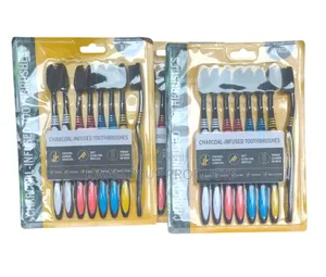 Charcoal-Infused Toothbrushes - 8 Pack
