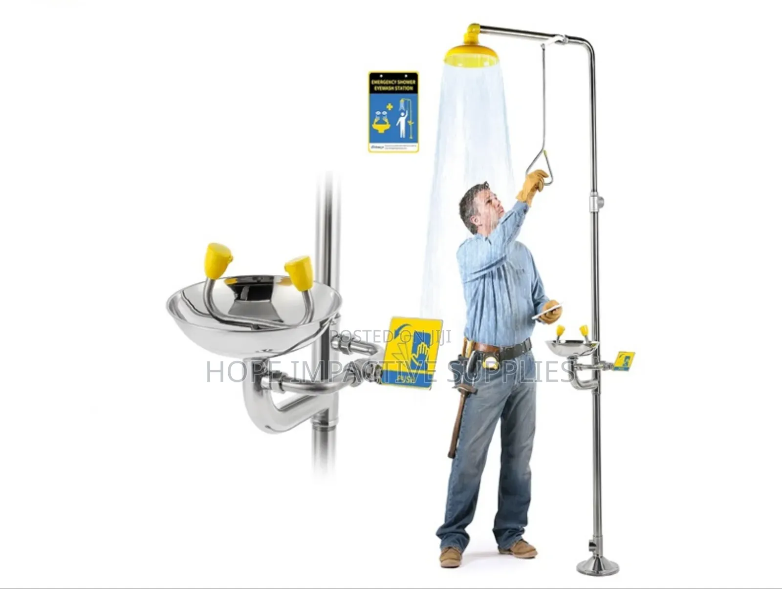Vaultex Emergency Eye Wash Station<>Stainless Steel.