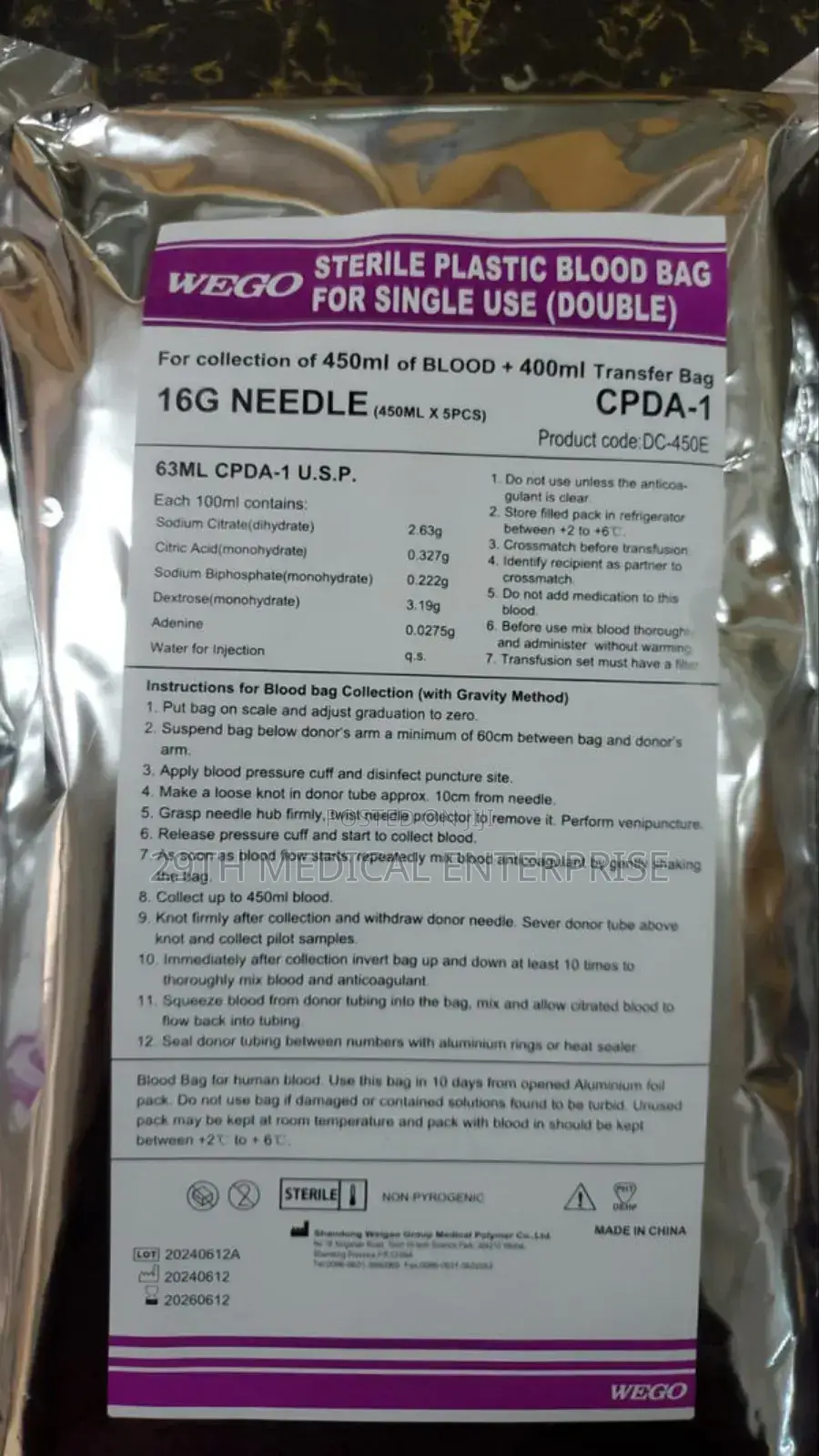 Blood Bag (Single Cpda-1)
