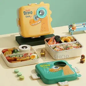 Dinosaur Cartoon Double Layer Microwaveable Bento Box Child Students
