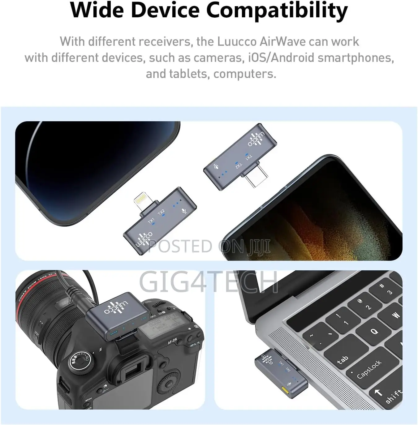Luucco Airwave / Wireless Micrphone For Camera, Android iPhone