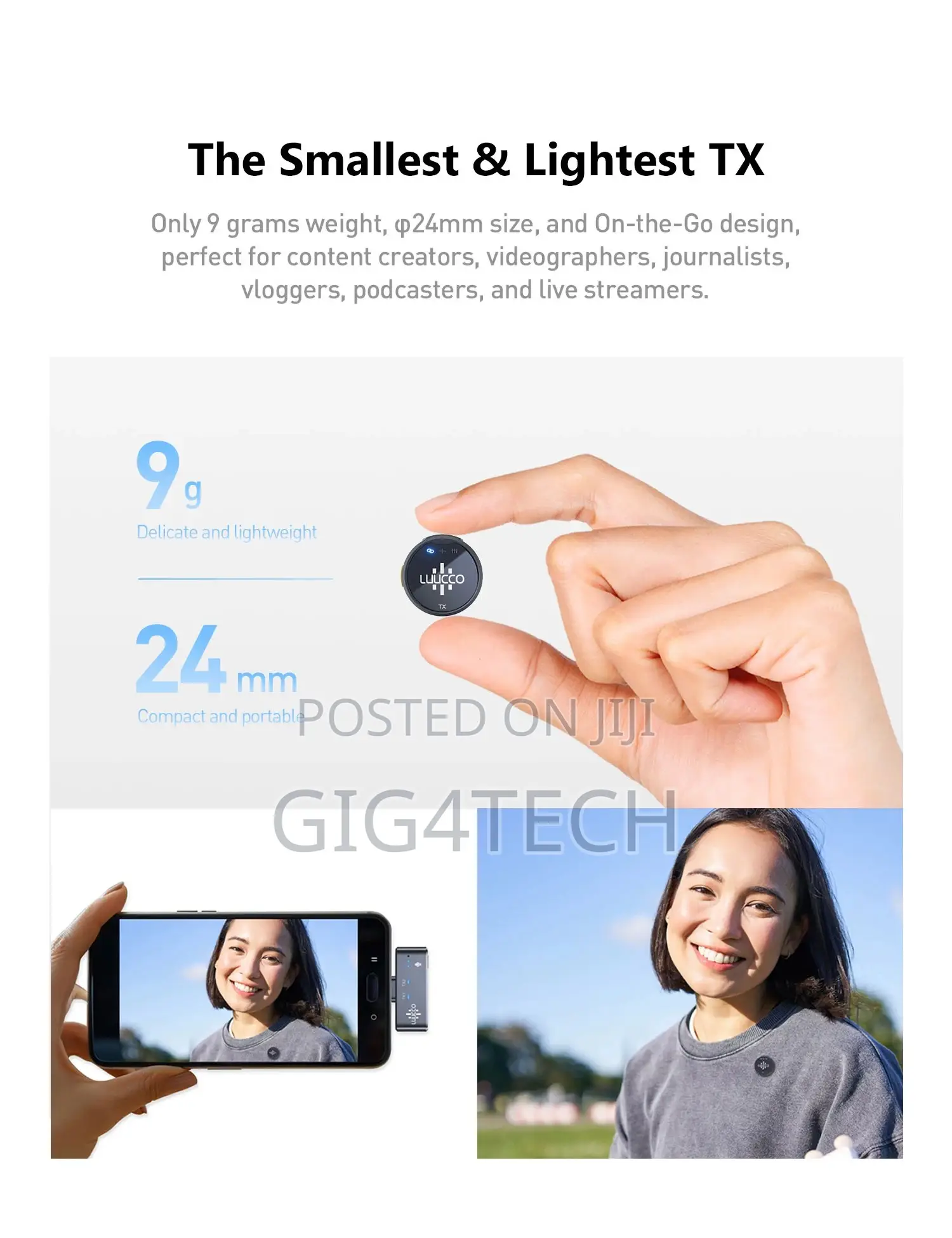 Luucco Airwave / Wireless Micrphone For Camera, Android iPhone