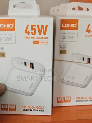 Ldnio A2526c Pd 45w Charger Type C For Phones Tablets. Dual Port.