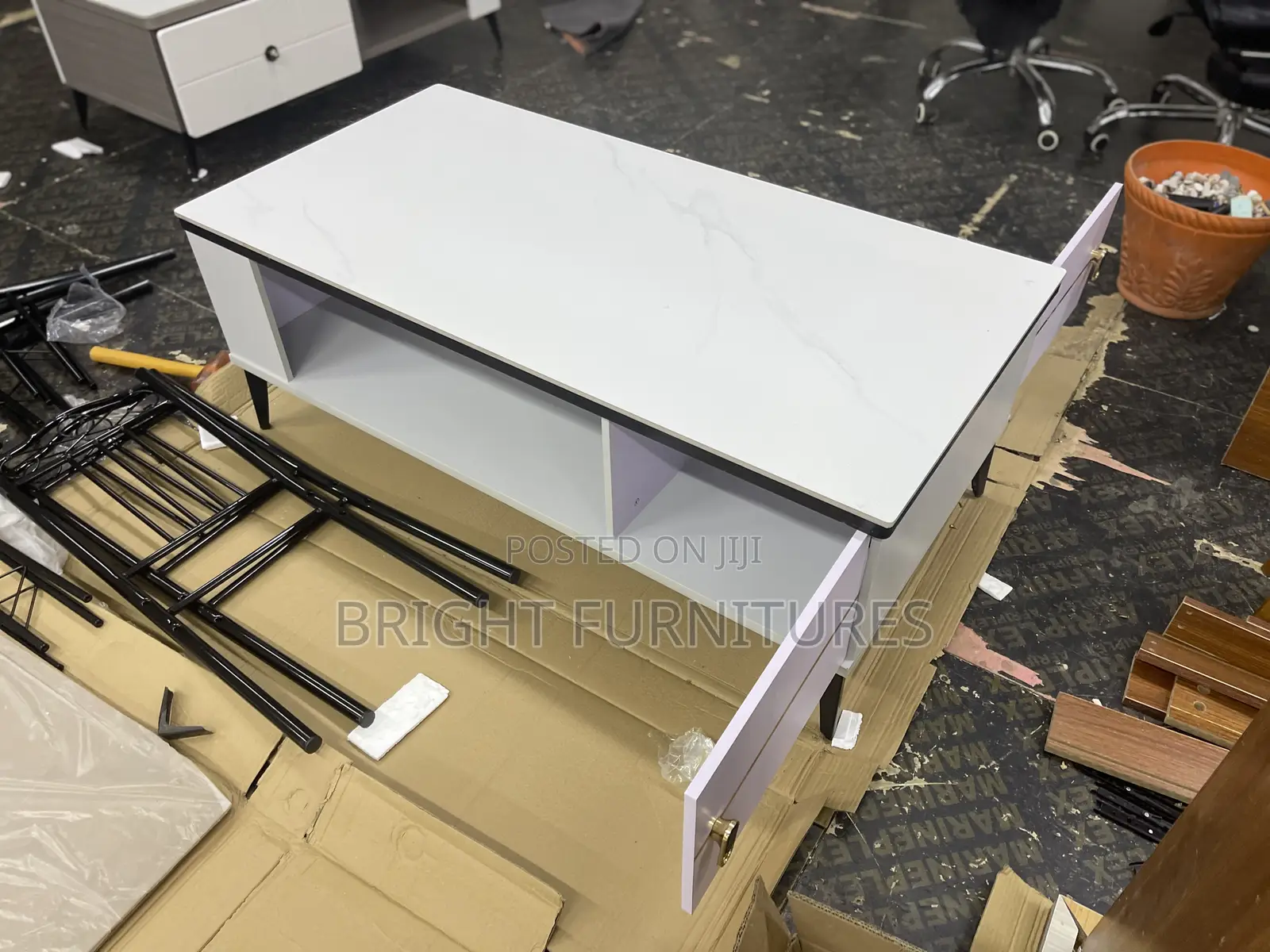 Center Table With Double Sided Drawers