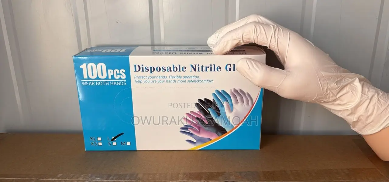 Disposable White Nitrile Gloves